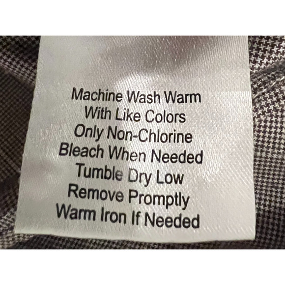 Joseph Abboud Mens Long Sleeve Oxford Shirt Size XL Brown White Elbow Patch - Picture 7 of 9